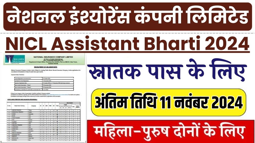 NICL Assistant Bharti 2024